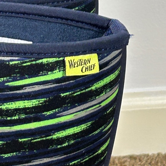 Western Chief Kids Freestyle Neoprene Navy Blue Striped‎ Rain Boots Size 6B - Picture 5 of 10